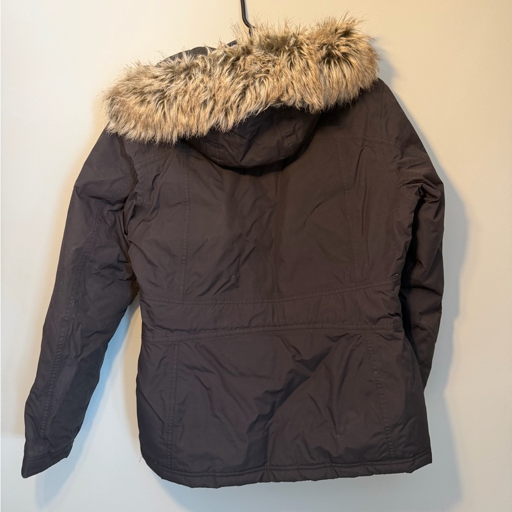The North Face Women's Black Puffer Jacket with Faux Fur Hood - Picture 2 of 4
